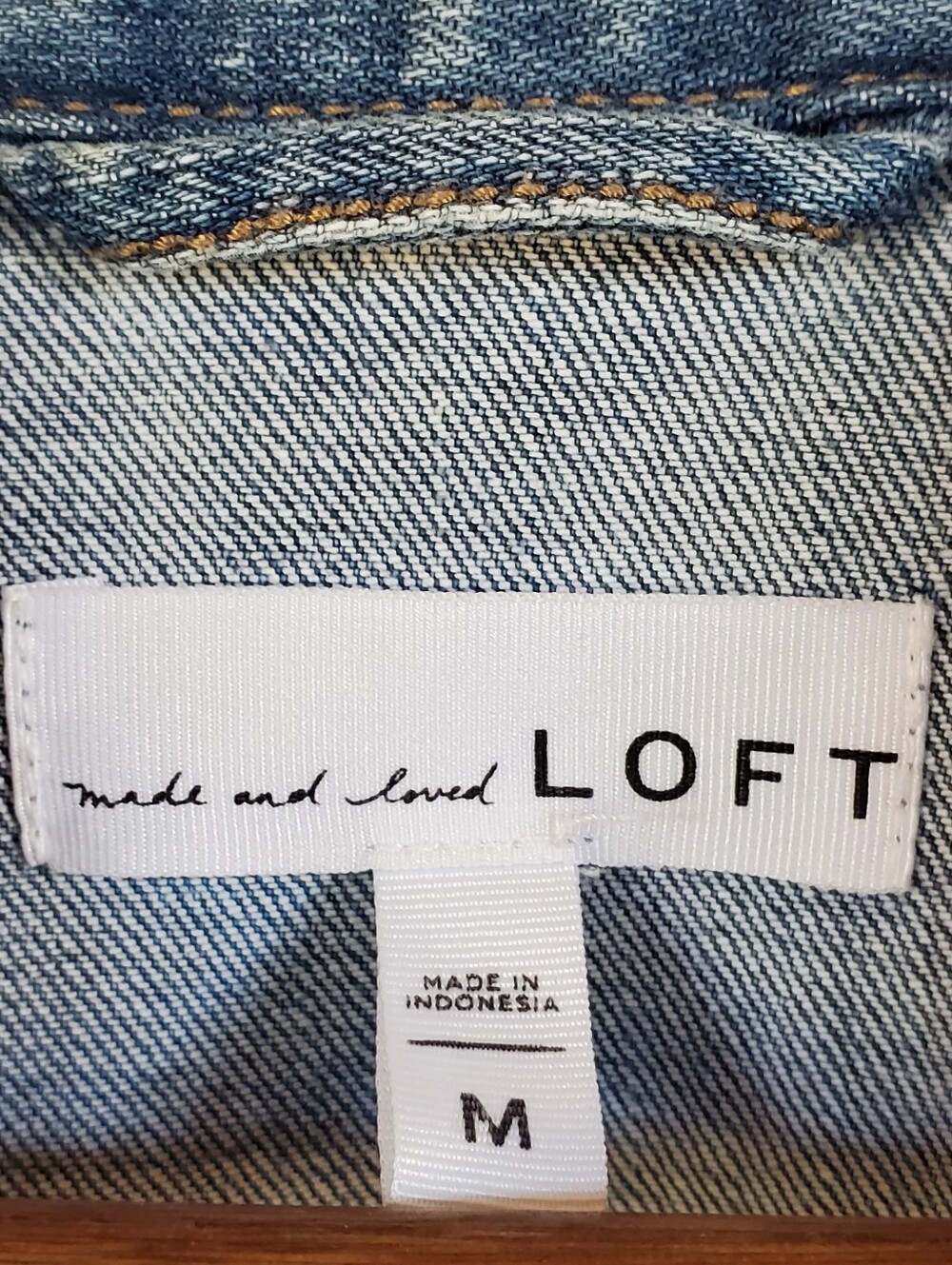 Loft Ombre Dip-dyed Blue White Denium Trucker Jacket - Picture 2 of 12